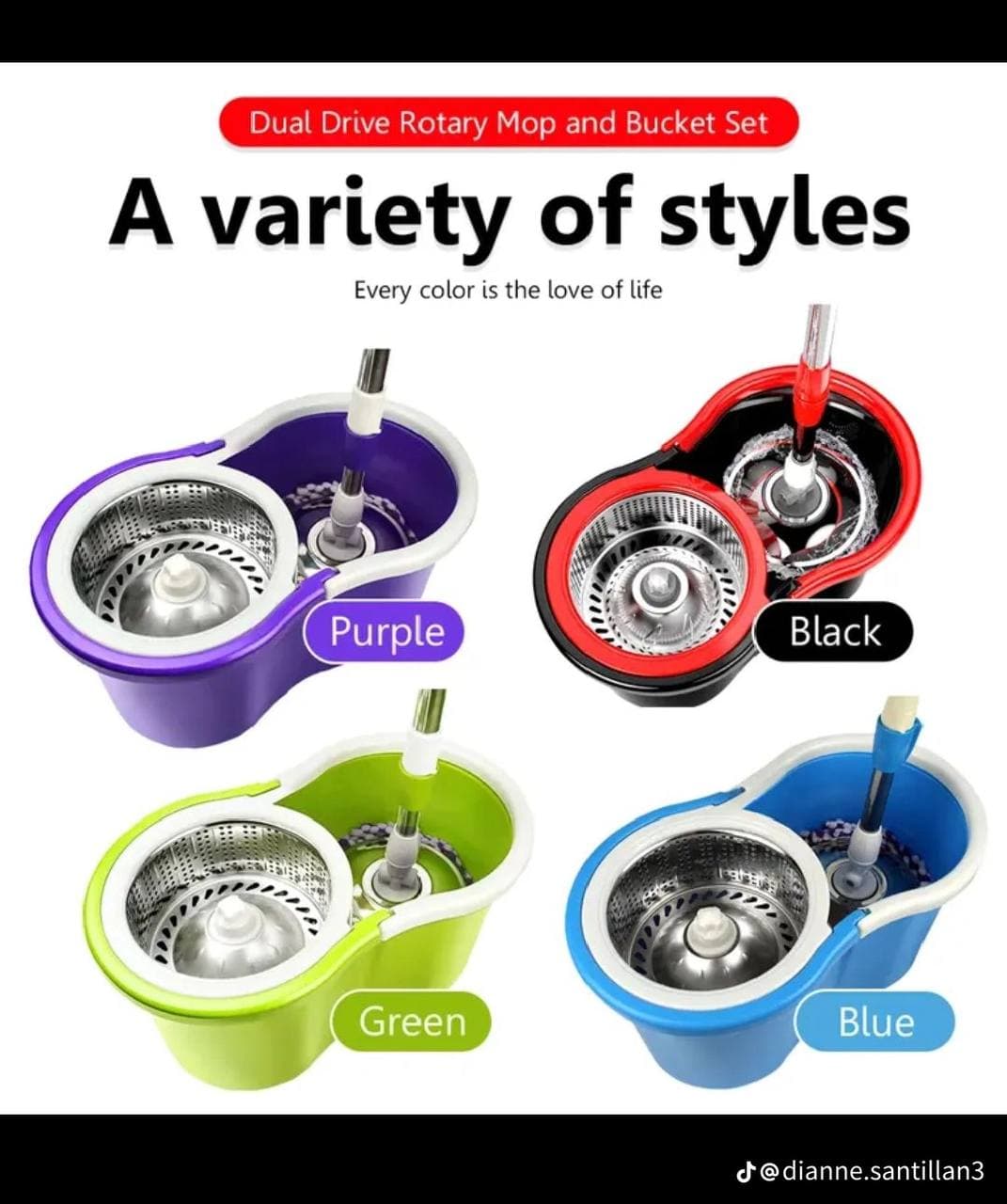 Spin Mop with Steel Basket