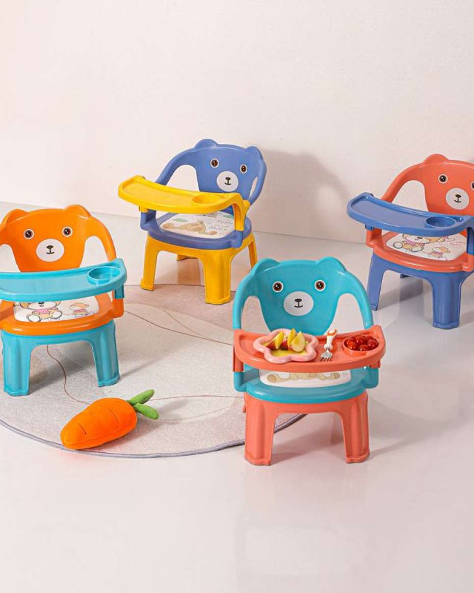 c3d9090cc4d6daadd9aebee9e5e0fe53b91b3486.jpeg Baby High Chair, Toddler Backrest Chair/Stool, Anti-fall, Squeaky, with Tray, Semi-Nordic Style, Squeaky Backrest for Eating. - Image 1
