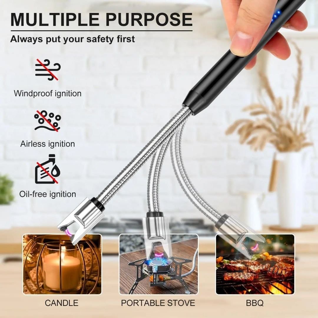 Luxury rechargeable multipurpose Gas lighter with LED display and USB