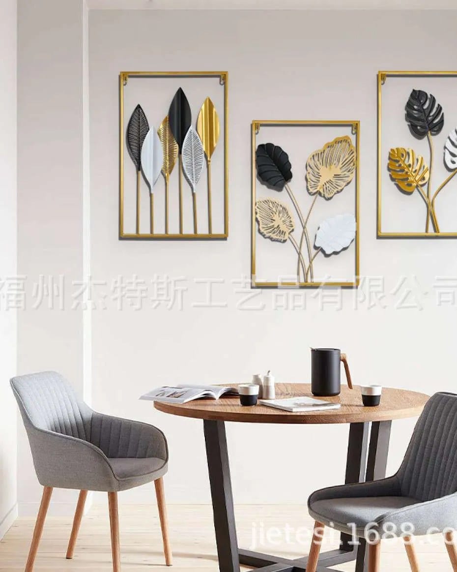 Modern living room wall decoration metal leaf wall-mounted TV sofa background wall porch room wall decoration

60by40
