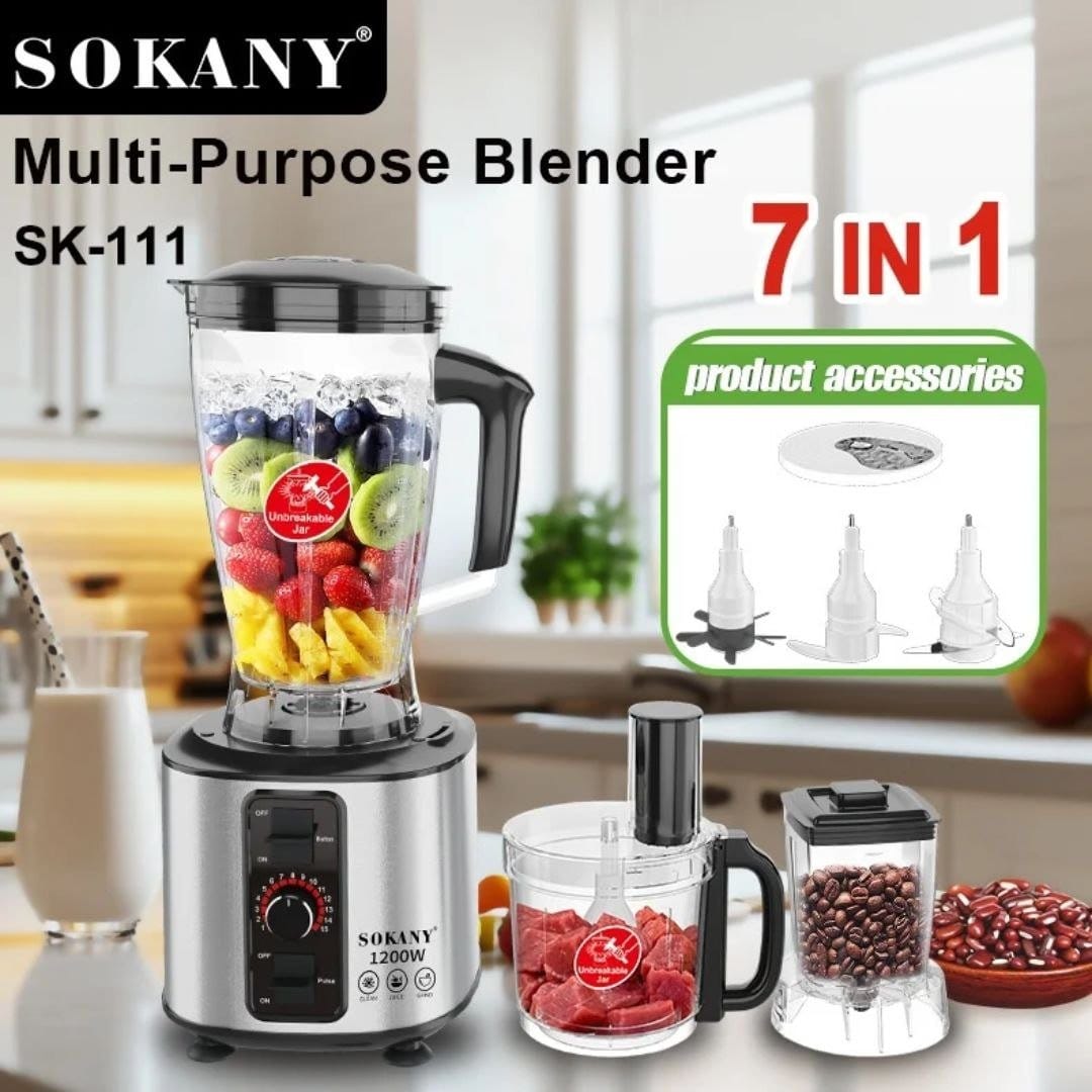 Sokany 7in1 multi-purpose blender food processor
