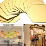 12Pcs 3D Regular Hexagon Honeycomb Decorative Acrylic Mirror Wall Stickers Living Room Bedroom Poster Home Decor Room Decoration.