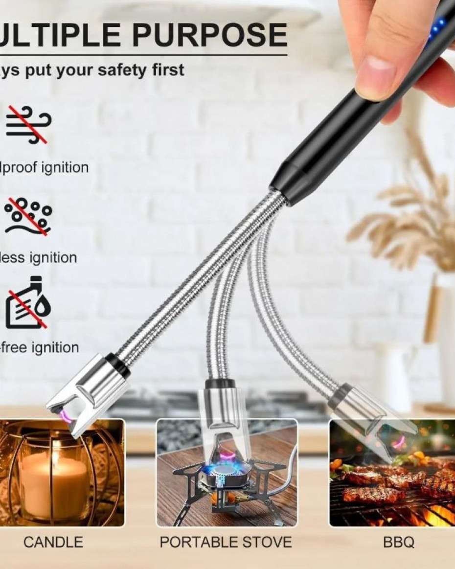 1cb6fd10db5c1525c4b851dba3ce892ceb805731.jpeg Luxury rechargeable multipurpose Gas lighter with LED display and USB - Image 1