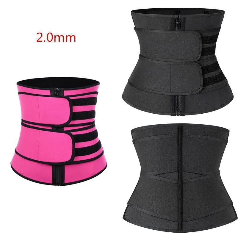 womens zipper abdominal binder neoprene shapewear sweat-inducing waist belt body shaping sports waist trainer. - Image 3