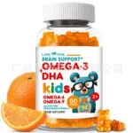 Omega 3 DHA Gummies for Kids，Brain Focus Supplement-60gummy