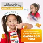 Omega 3 DHA Gummies for Kids，Brain Focus Supplement-60gummy - Image 4