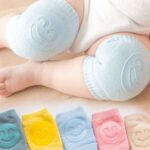 Terry Baby Socks Elbow Protectors Toddler Crawling Knee Protectors Infant Knee Pads Smiley Face Knee Pads