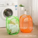 Net Art Dirty Clothes Basket Foldable Dirty Clothes Basket Clothes Storage Basket Storage Barrel Laundry Basket Storage Basket - Image 2