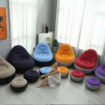 Inflatable Leisure Bean Bag Sofa, Lazy Couch Bag Chair, Outdoor Folding Lounger, Bed Puff Up Seat, Pouf Bag, Tatami Footstool. 

With electric pump KO