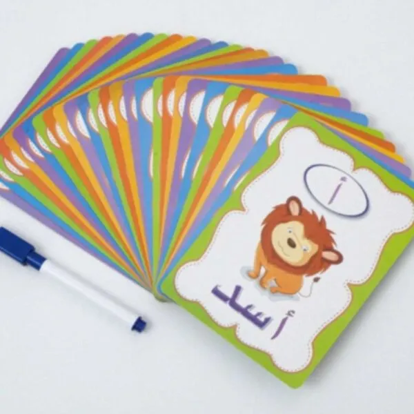Erasable Arabic Alphabet Learning Flashcards Educational Cards for Kindergarten Children's Early Education Training Tools