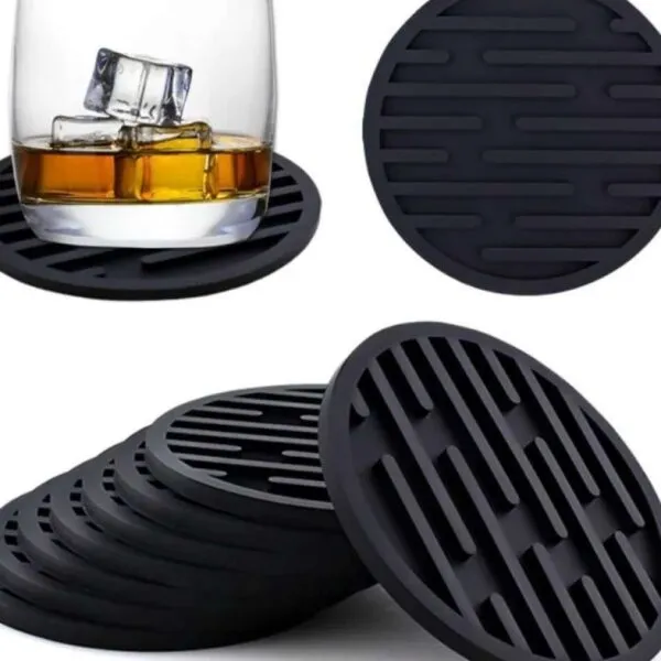 Quality Non slip silicone drink coasterscup mats 6pcs.