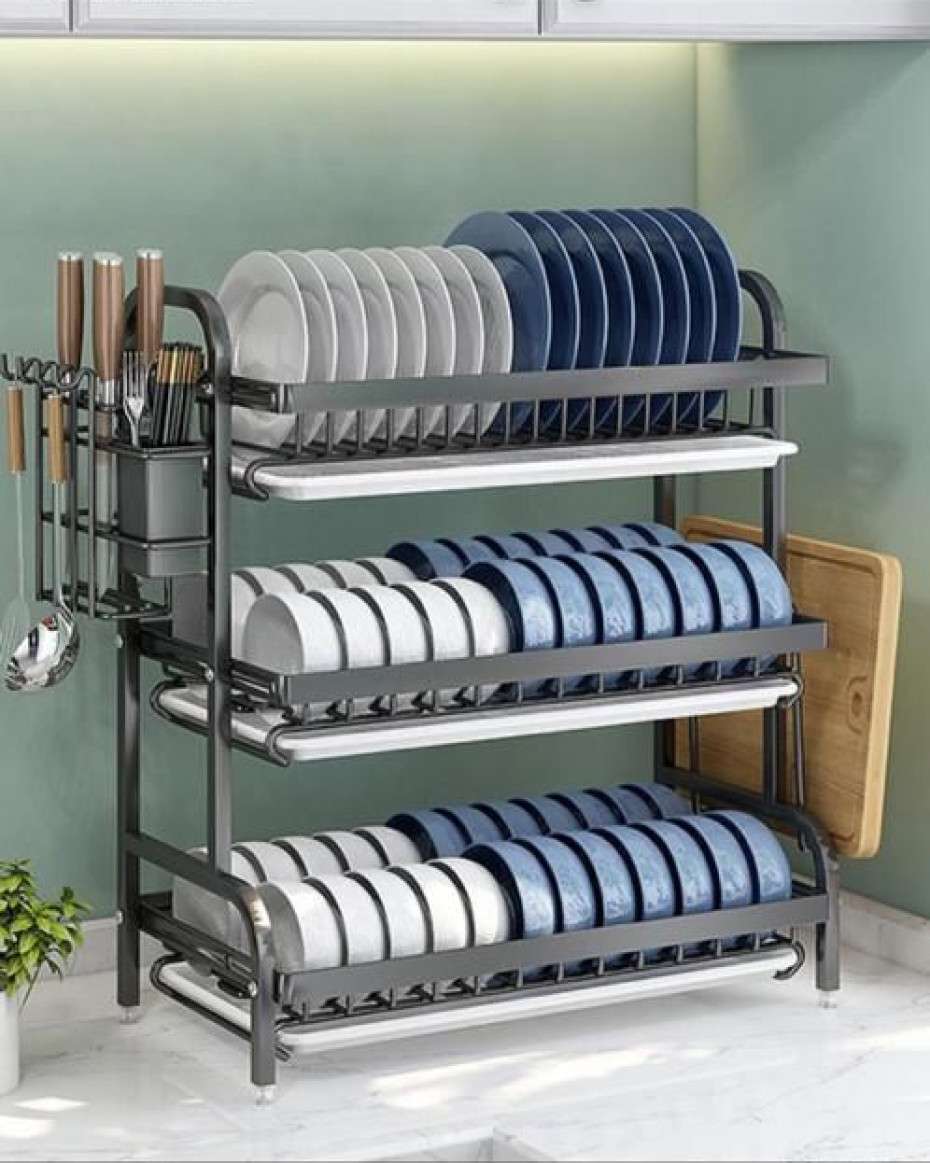 57c3b684a421f1d1703f30b35281ab1f29af4770.jpeg 3-Layer Plate Rack. - Image 1