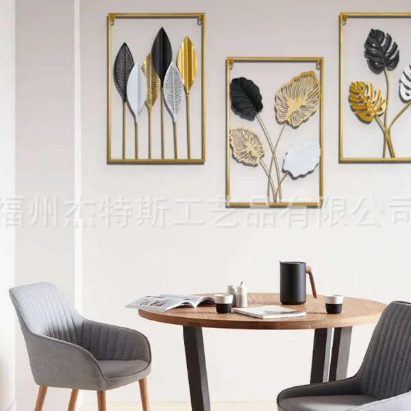 Modern living room wall decoration metal leaf wall-mounted TV sofa background wall porch room wall decoration

60by40
