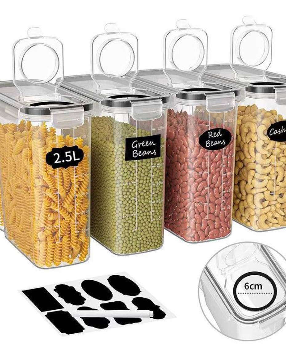 c0be212478eb5e5bdff3e6d382cf3e8a43439878.jpeg 4pcs..2.5L Each Cereal Storage Container - Image 1