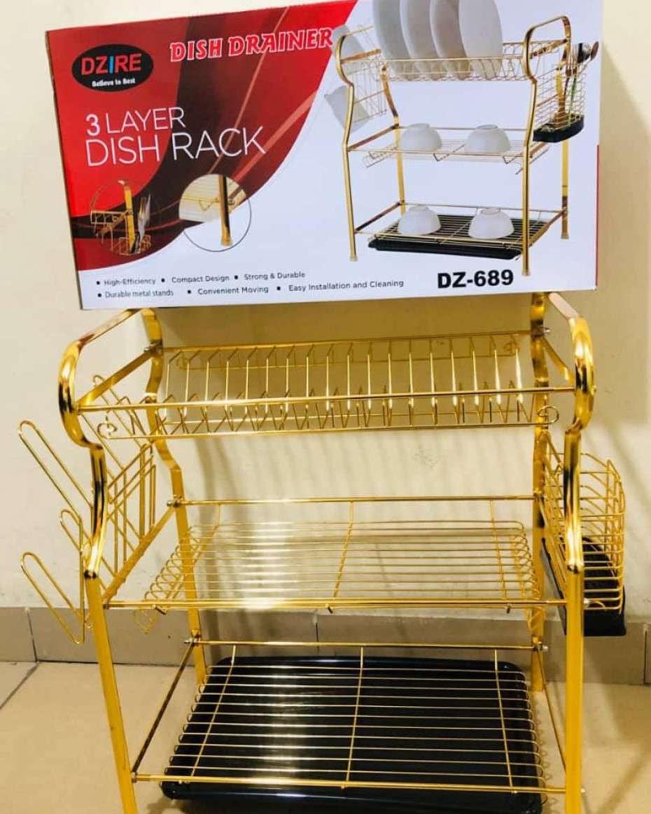e2af8e5b1b08abf2a481c73434eb43f803fc80dd.jpeg 3layer gold plate rack - Image 1