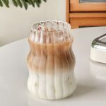 striped cloud shape borosilicate glass juice, coffee mug.