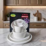 4pcs white dinner set