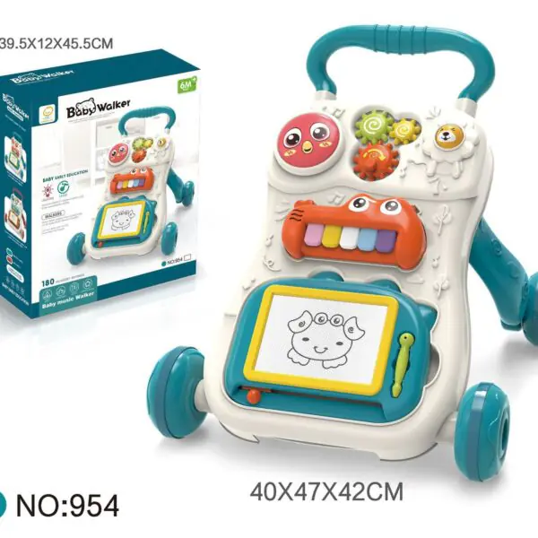 Baby walker

Comes with drawing board, music and lights