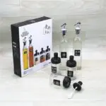 5pcs oil vinegar & spice bottles multifunctional kitchen seasoning storage set.