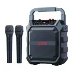 Karaoke Speakers with 2 microphones..

Bluetooth
Content creating 
Radio.
USB.
Flashdrive.