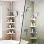 Bathroom shower hanging corner shelf